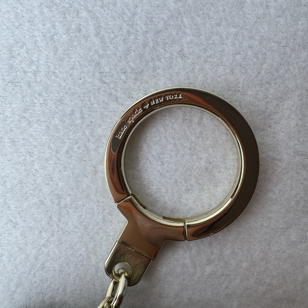 Kate Spade New York Cat Pouf Keychain Cheetah Bag Charm Soft Kitty Brown Black - Picture 8 of 11